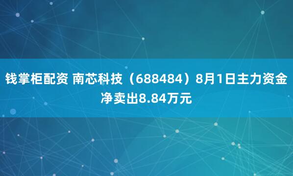 钱掌柜配资 南芯科技（688484）8月1日主力资金净卖出8.84万元